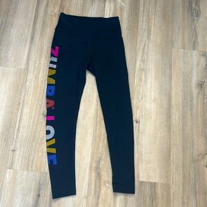 Zumba love ankle leggings black size M